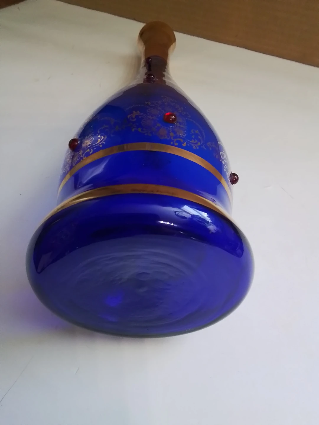 Murano/Bohemian Cobalt Blue & 24K Gold "Tre Fuochi" Vase - photo 5