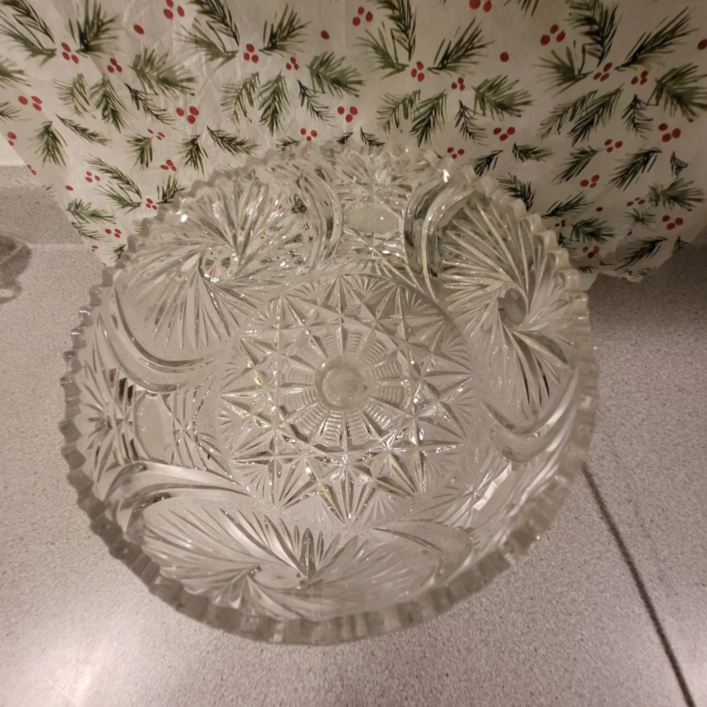 Crystal Glass Footed Bowl - photo 2