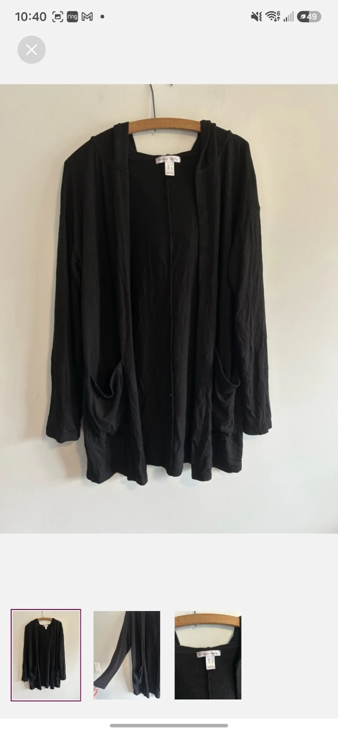 Streetwear Society Black Hooded Cardigan - Size L