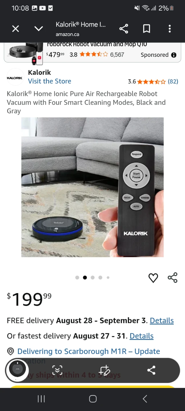 Kalorik® Home Ionic Pure Air Rechargeable Robot Vacuum - photo 3