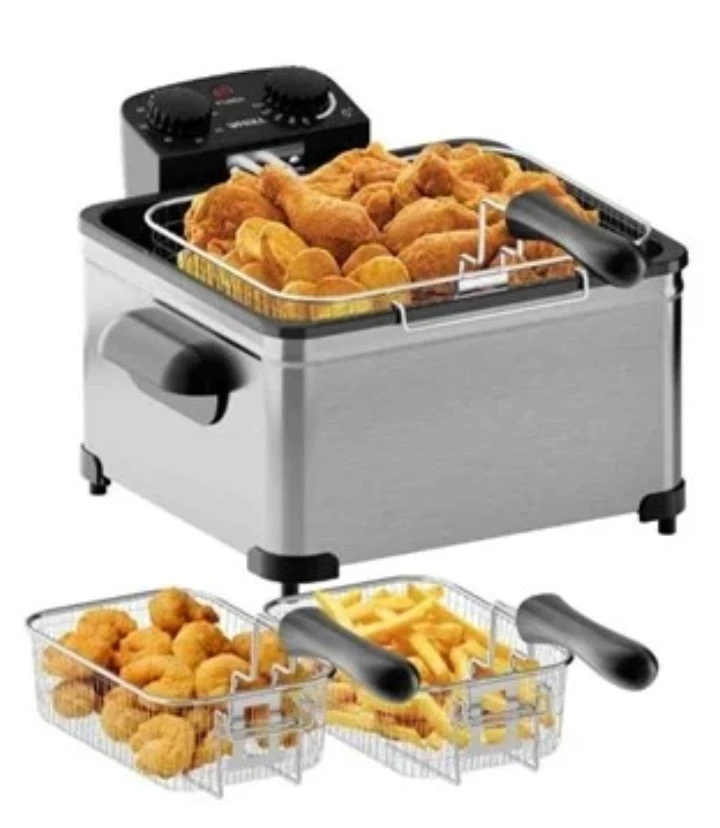 Stainless Steel Deep Fryer with Multiple Baskets