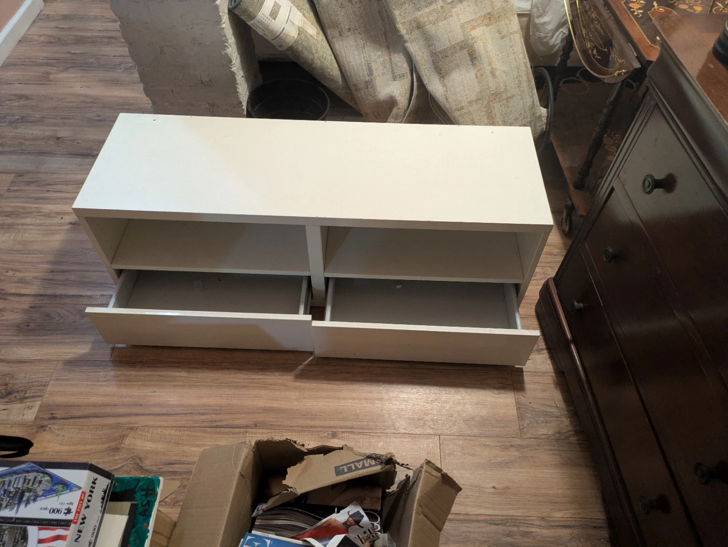 White Two-Drawer Storage Unit TV stand