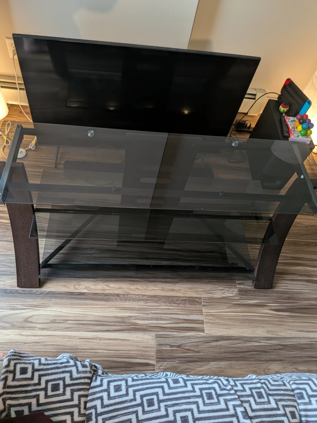 Glass TV Stand – 3 Shelves - photo 2