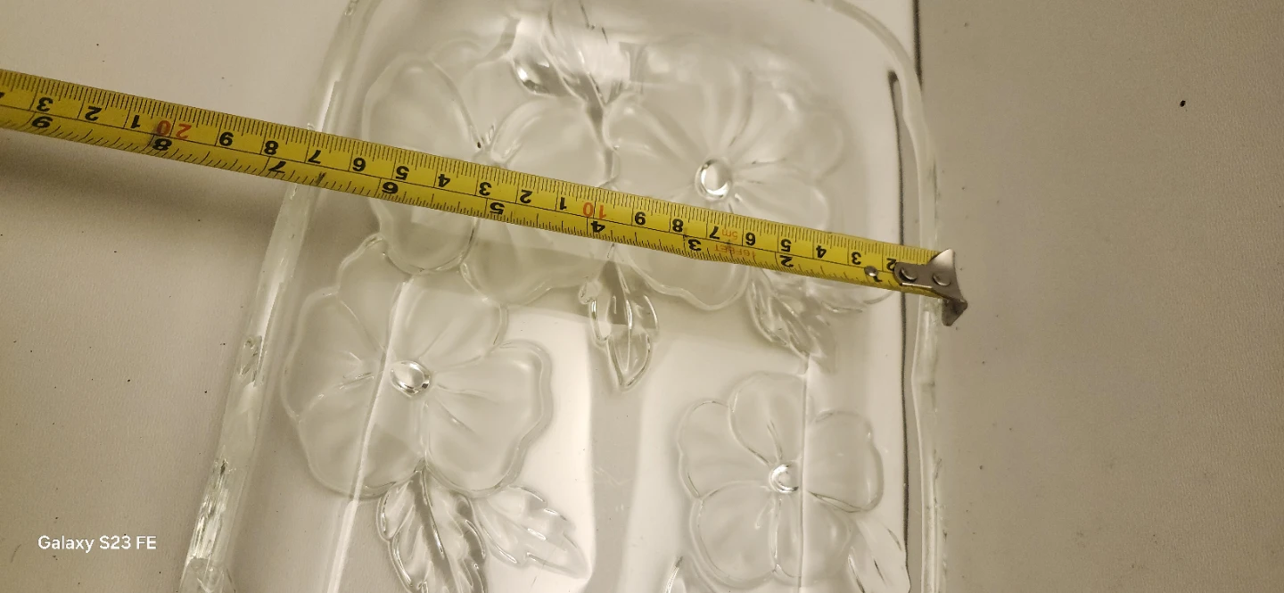 Clear Glass Floral Serving Tray - photo 4