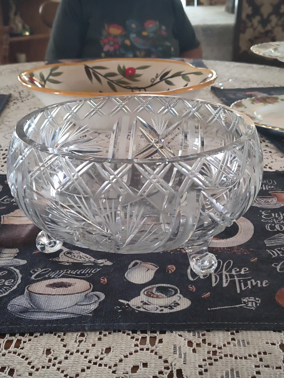 Cut Crystal Footed Bowl