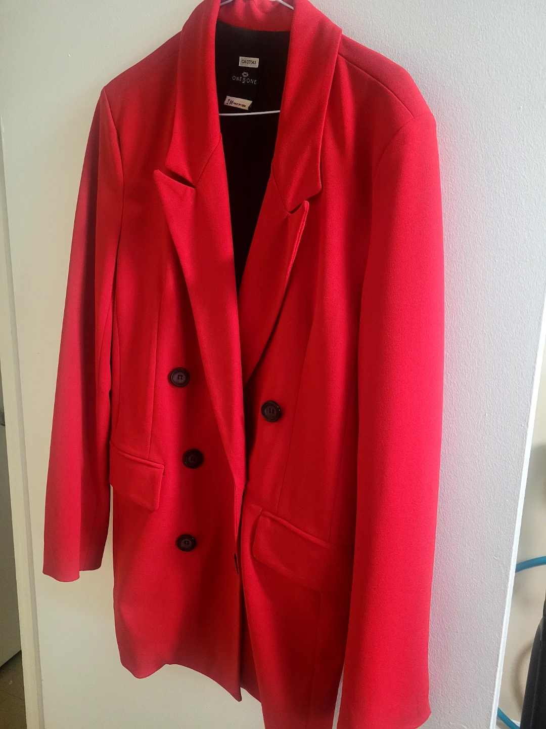 ONESONE Red Double-Breasted Blazer
