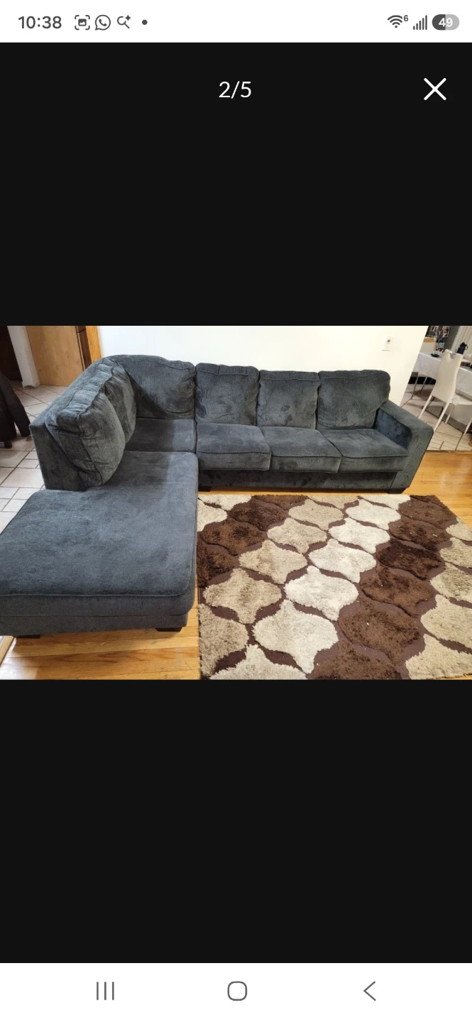 Dark Gray Sectional Sofa with Pull-out Bed - photo 2