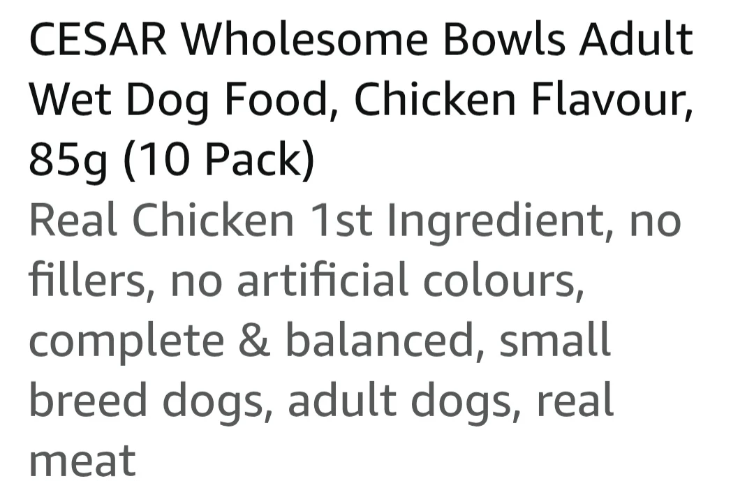 Cesar Wholesome Bowls Adult Wet Chicken Flavour, 85g (10 Pack) - photo 3