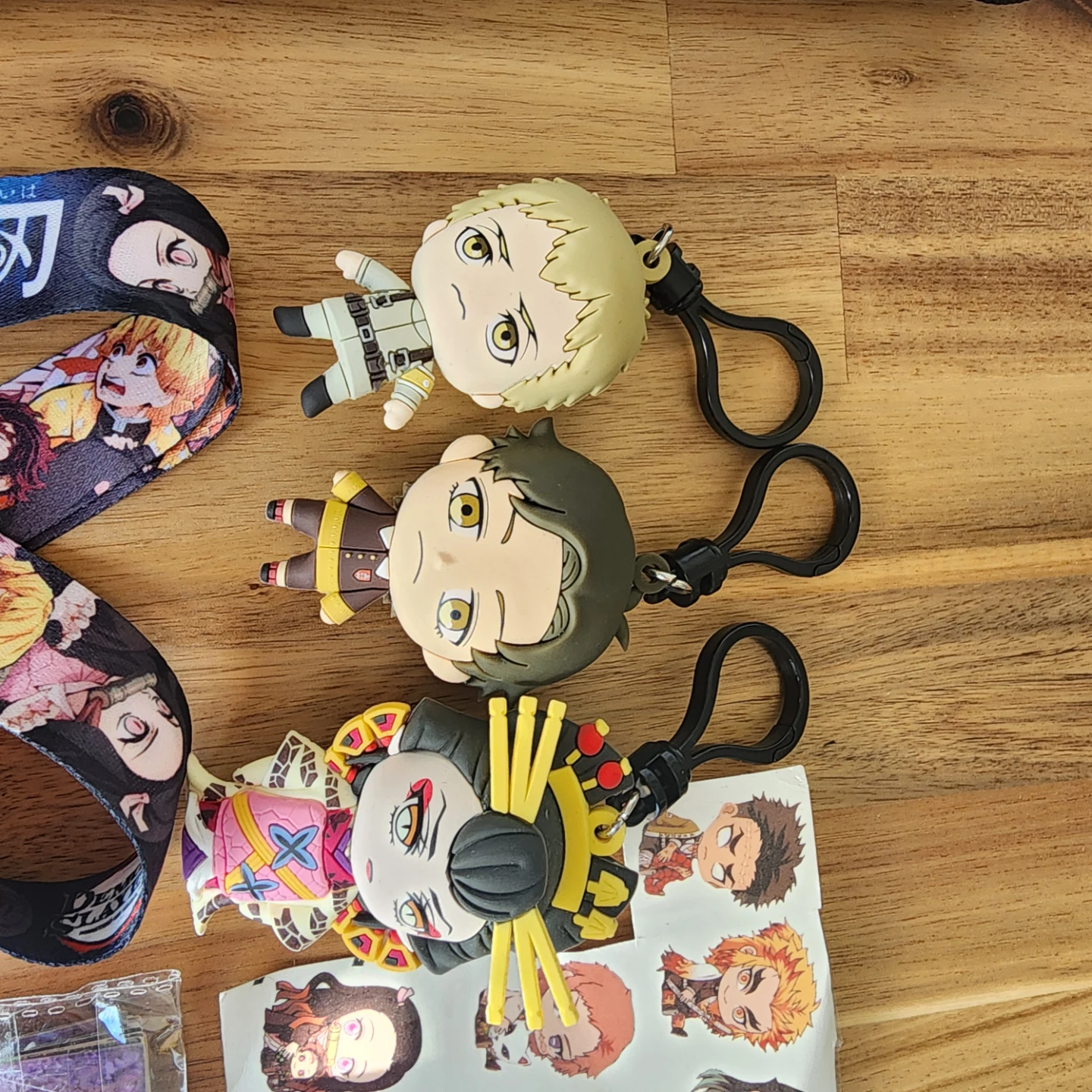 Demon Slayer Keychain Lanyard & Stickers Bundle - photo 3