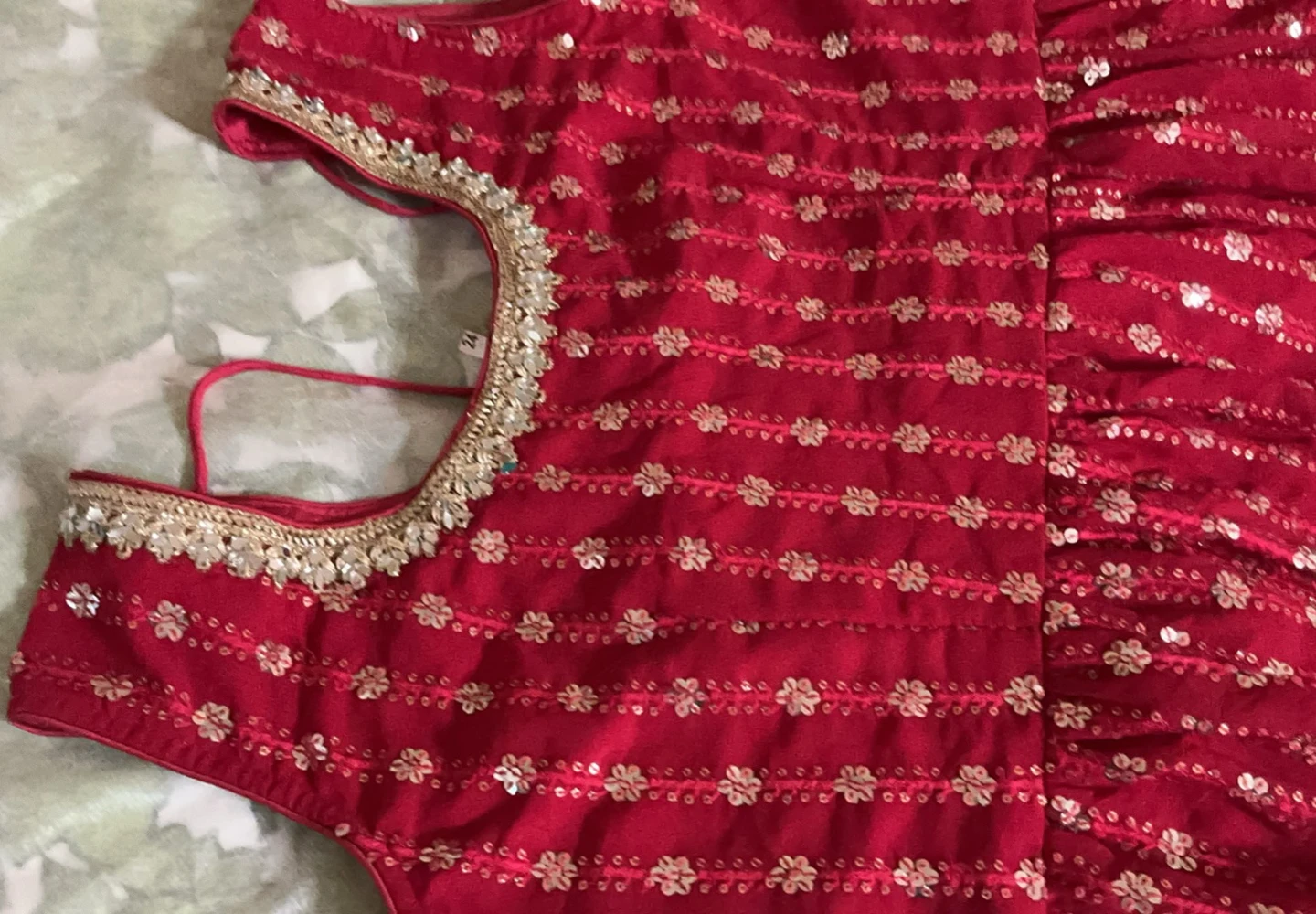 Red Sharara Suit with Green Dupatta - photo 3