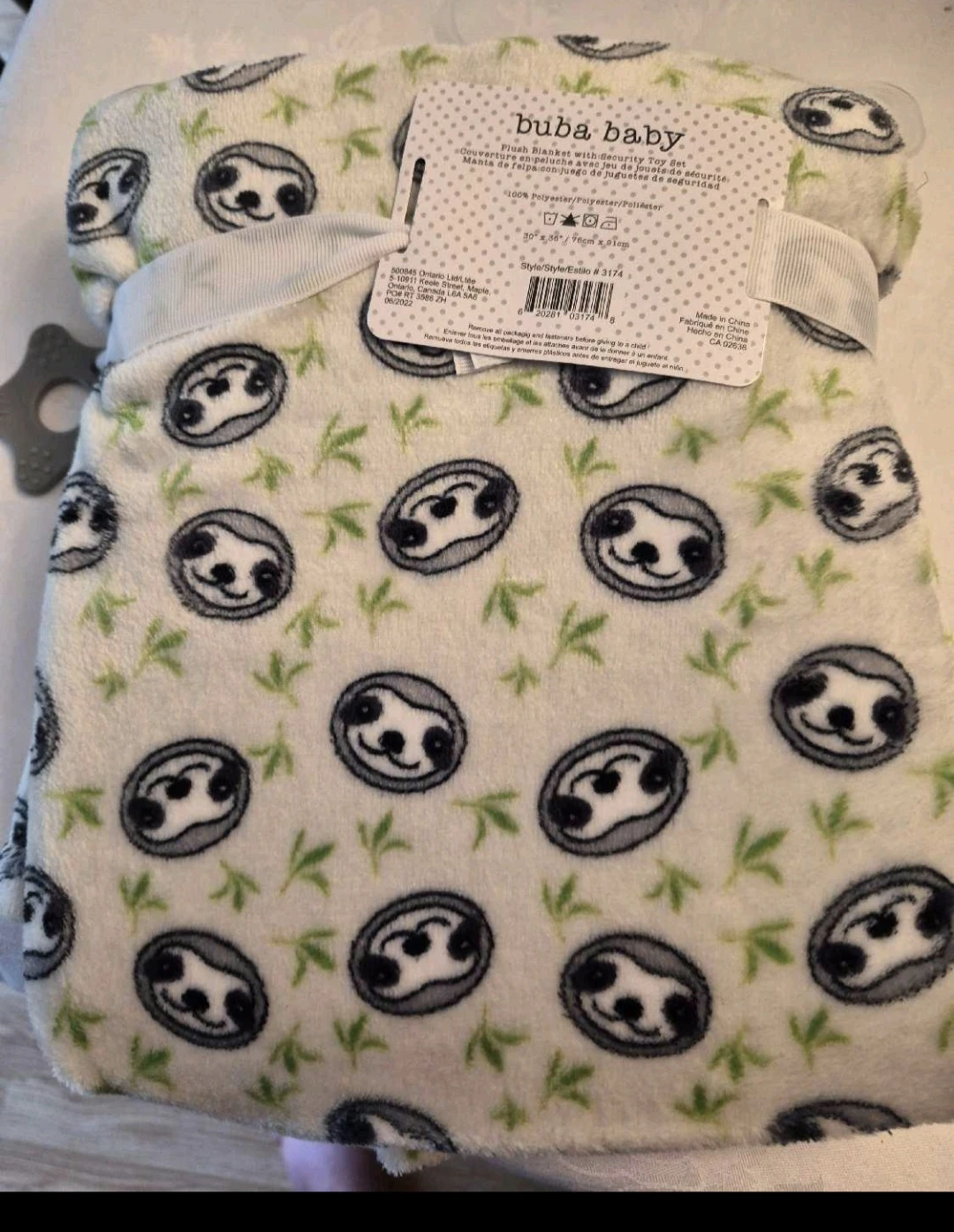 Fleece Baby Blanket Sloth Themed - photo 2