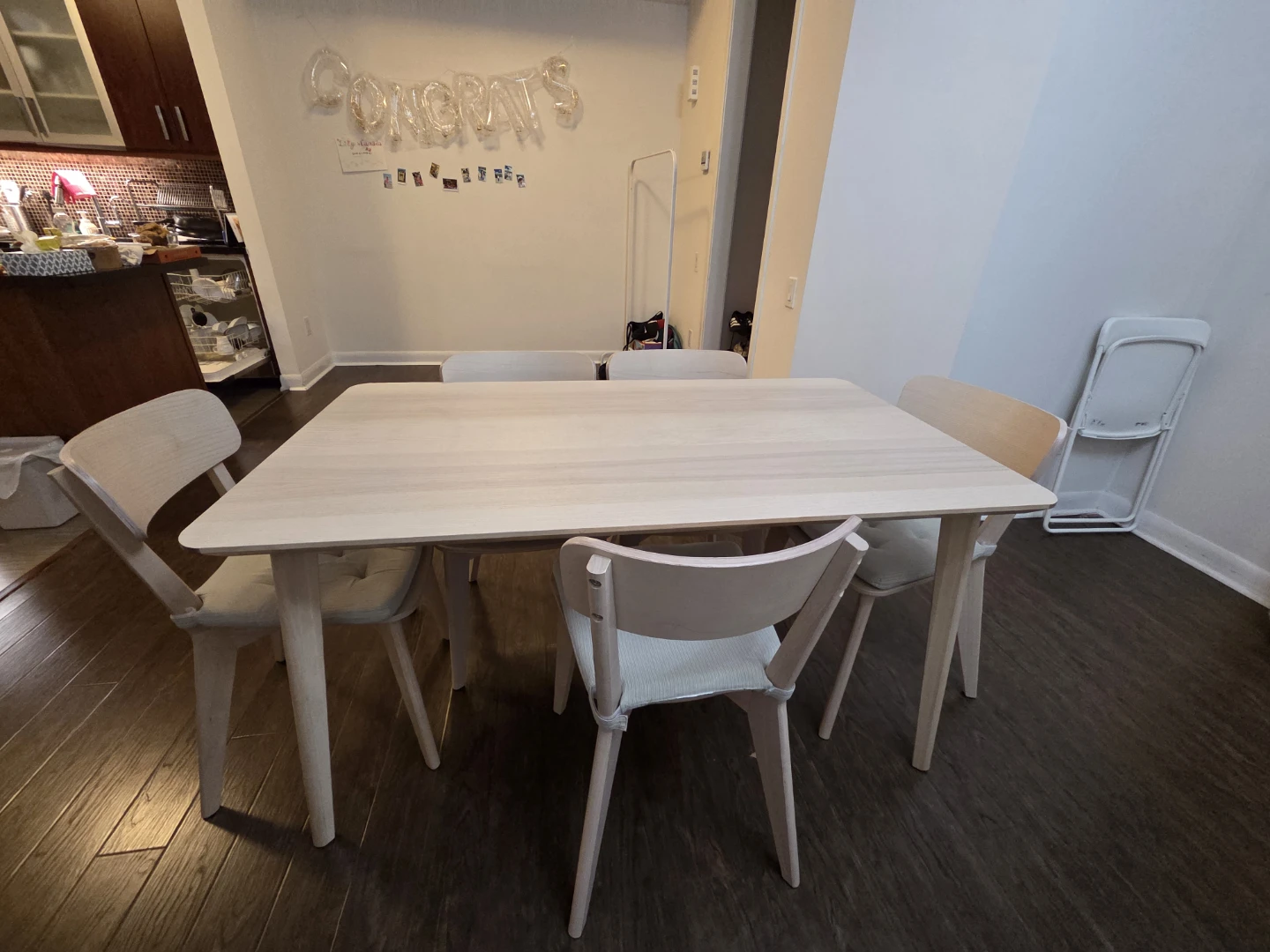 IKEA Wooden Dining Table and Chairs Set