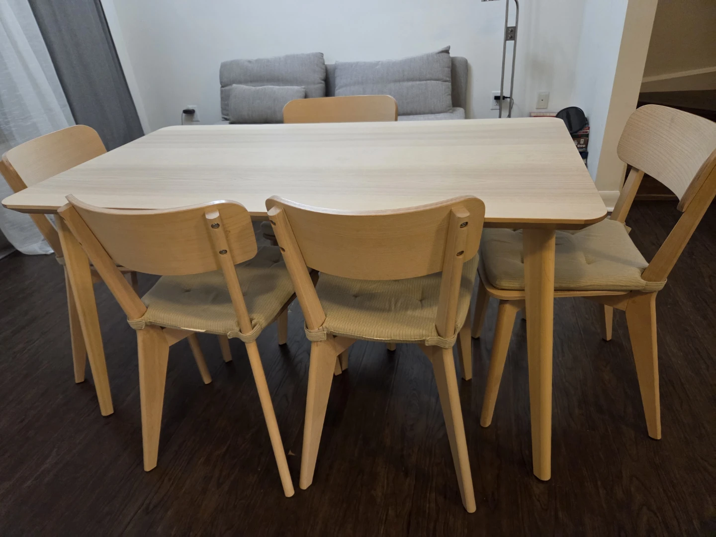 IKEA Wooden Dining Table and Chairs Set - photo 2