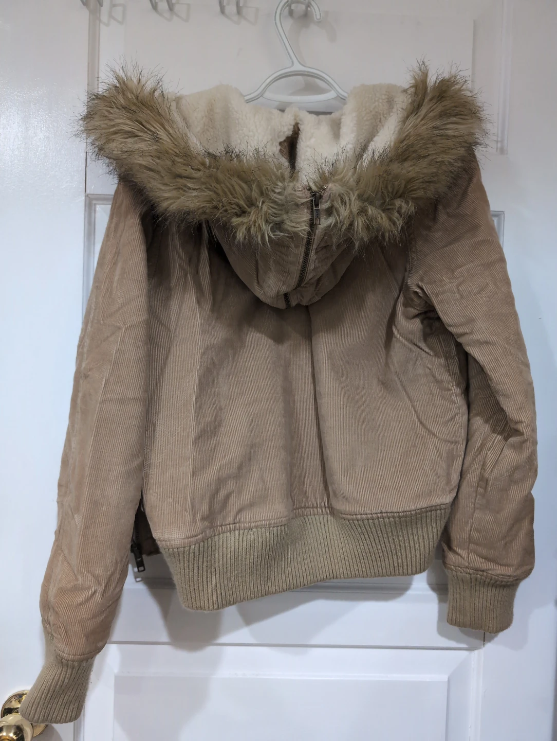 Triple Five Soul Tan Corduroy Hooded Jacket Size Small - photo 2