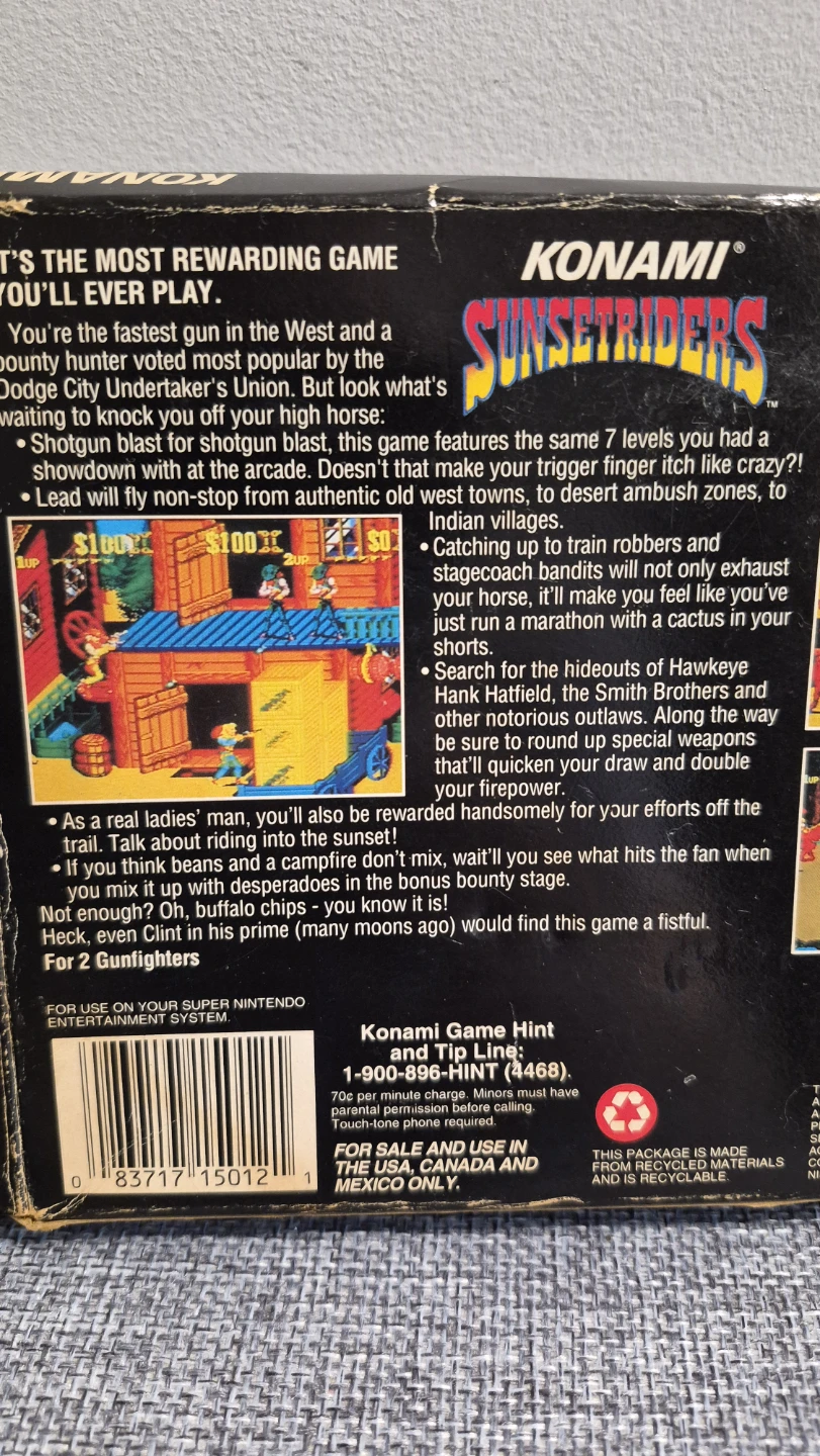 Sunset Riders Super Nintendo Game - photo 3