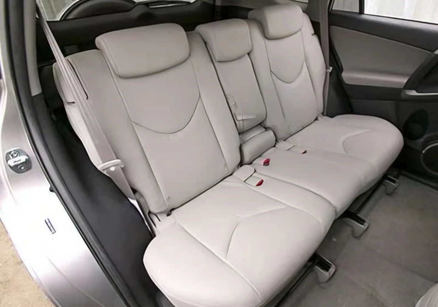 Light Grey Leather Car Rear Seat