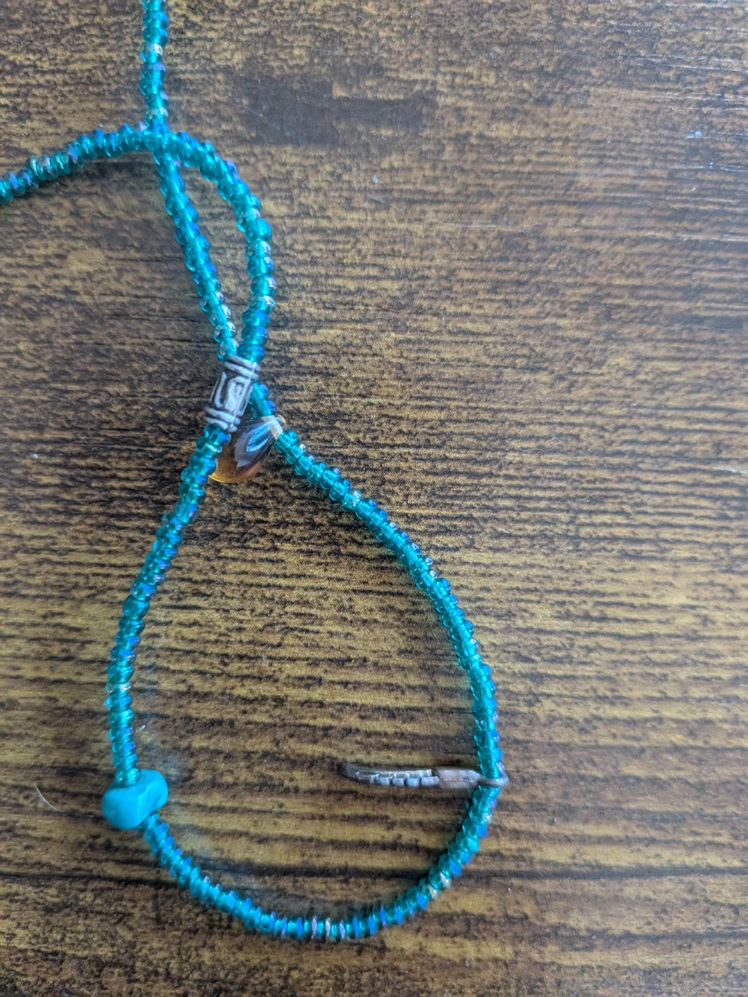 Turquoise Beaded Necklace with Charms - photo 2