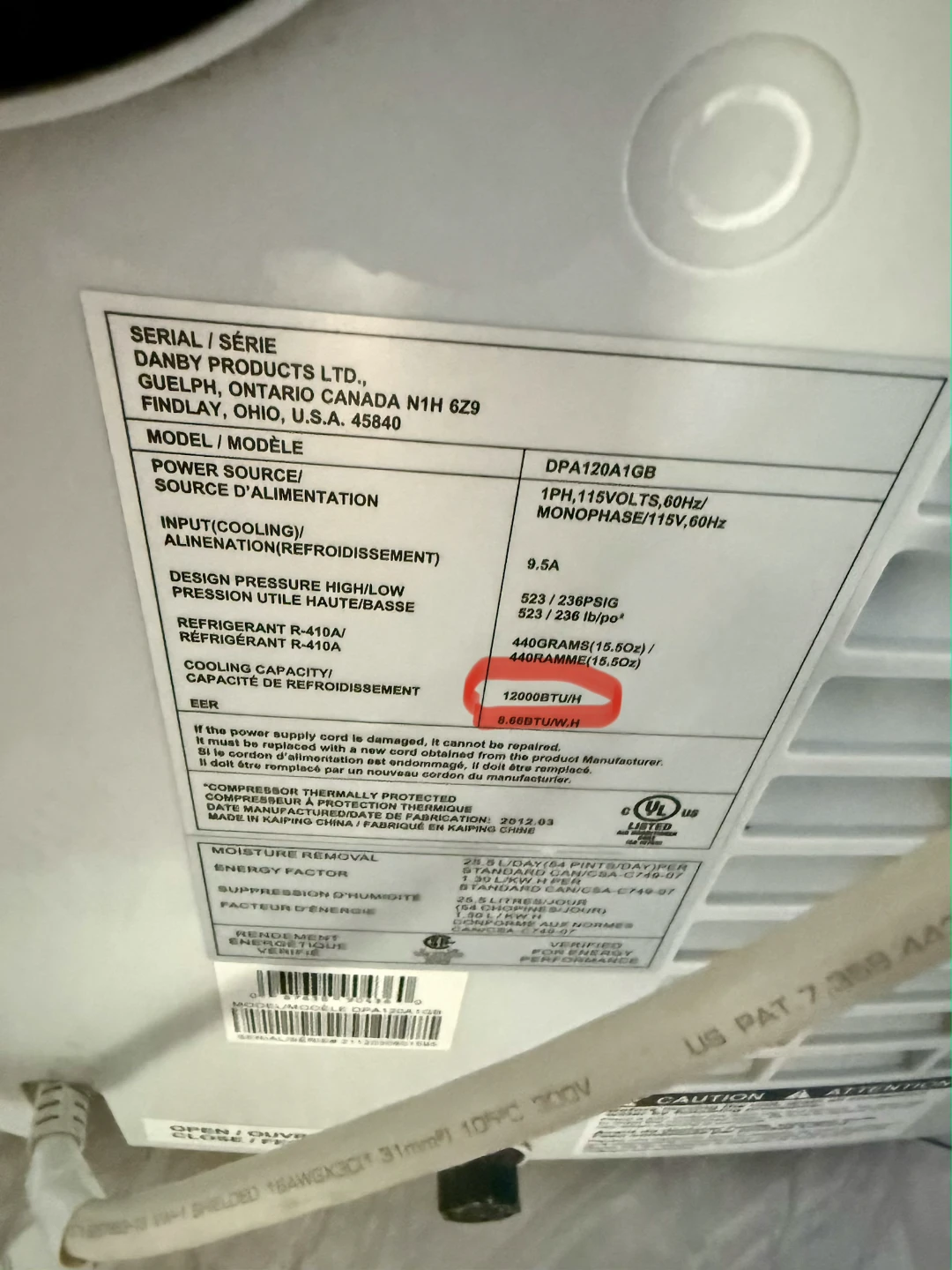 OBO USED Danby 12,000 BTU Portable Air Conditioner – Complete - photo 3