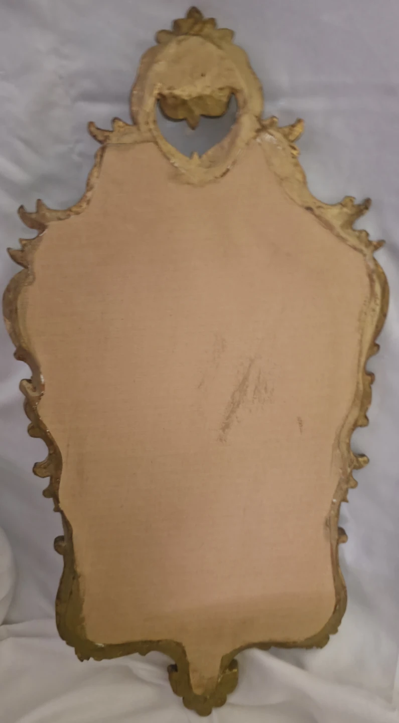 Vintage Gold Gilt Oval Mirror, Ornate Rococo Floral Carved Frame - photo 3