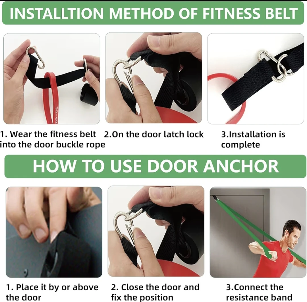 5-Piece Workout Bands Set with Door Anchor and Storage Bag - photo 4