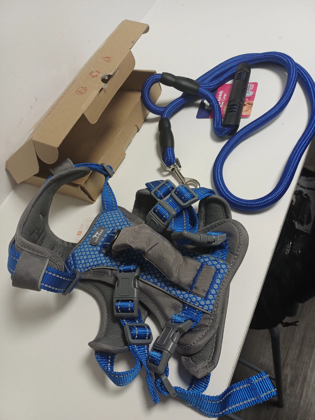 Huntboo Dog Harness and Leash Set - Blue, Size M - photo 4