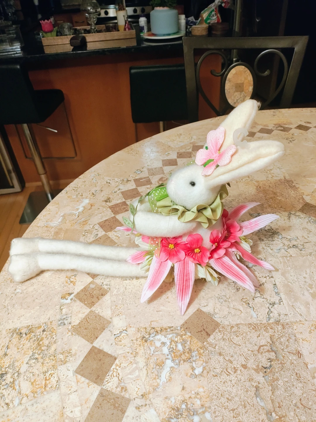 Charming Felt Ballerina Easter Bunny Figurine (17”) - photo 3