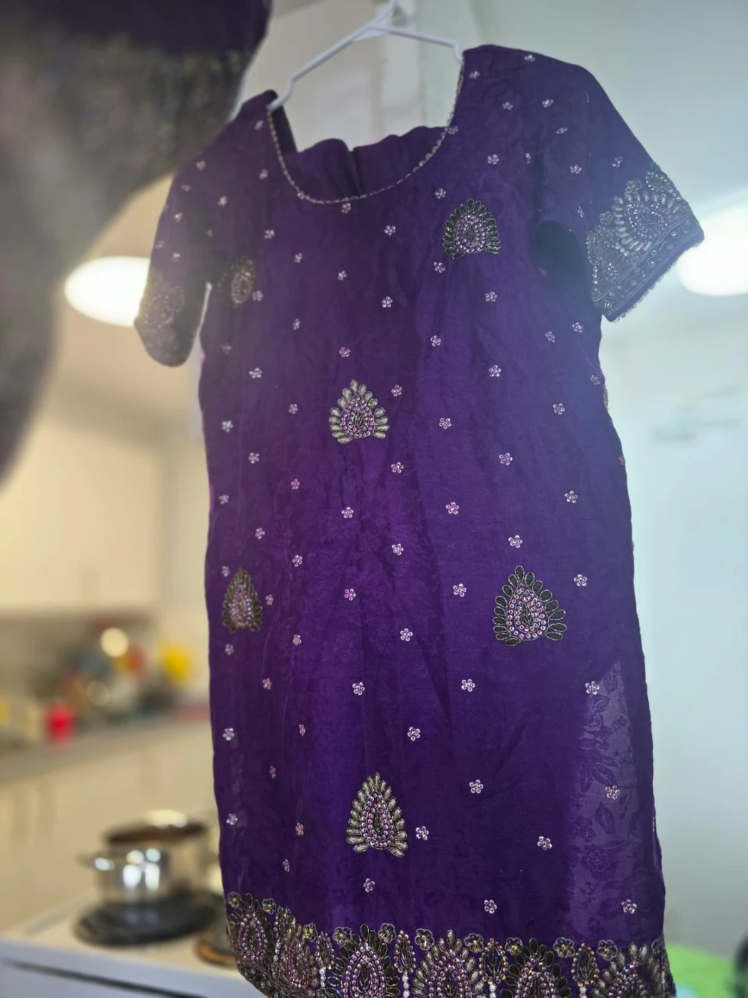 Purple Embroidered Kurti - photo 2