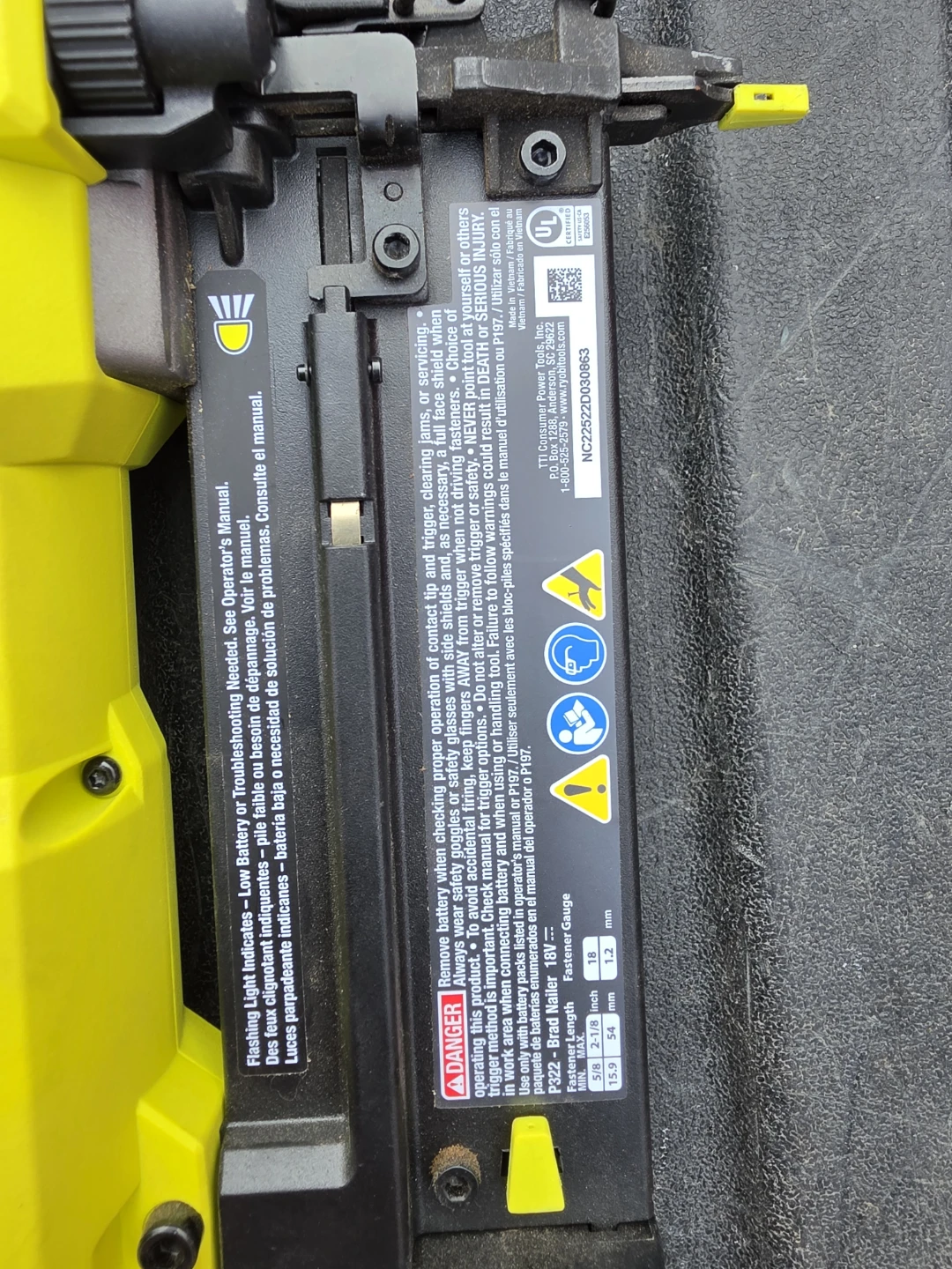 Ryobi ONE+ HP 18V Cordless Brushless 18 Gauge Brad Nailer - photo 3