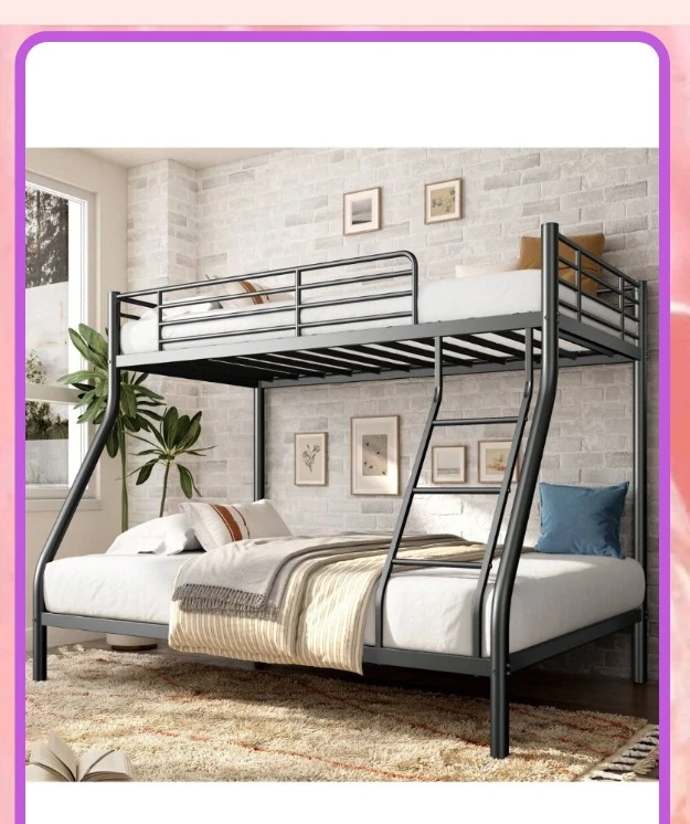 Black Metal Twin Over Full Bunk Bed