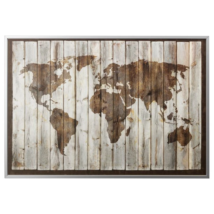 Oversized World Map Canvas – Frame Included, - photo 3