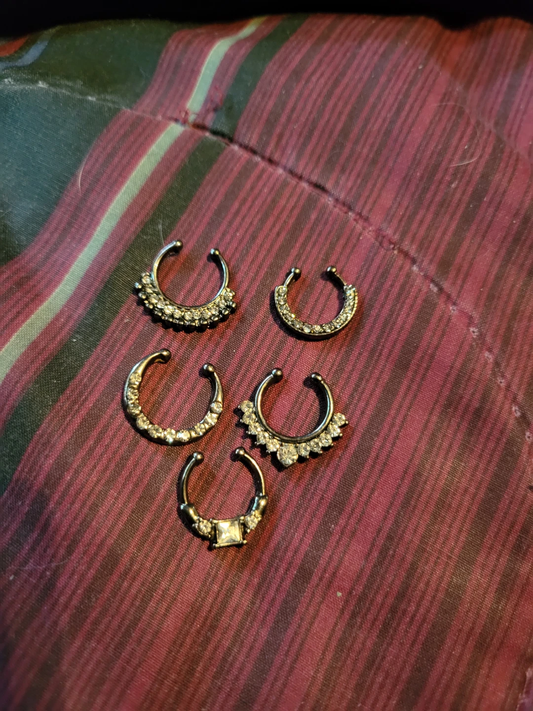 Set of 5 Clip-On septum rings
