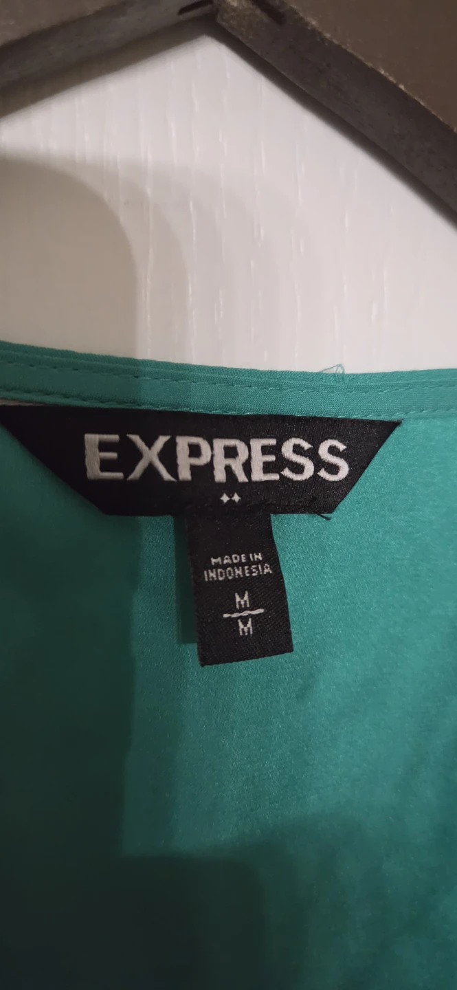 Express Teal Green Zipper Front Blouse - photo 2
