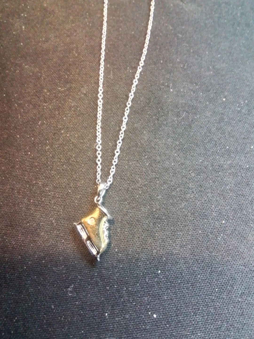 Authentic "First" Sterling Silver .925 Figure Ice Skate Pendant - photo 2