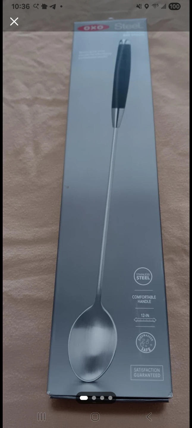 OXO Steel 12-inch Stainless Steel Bar Spoon - photo 5