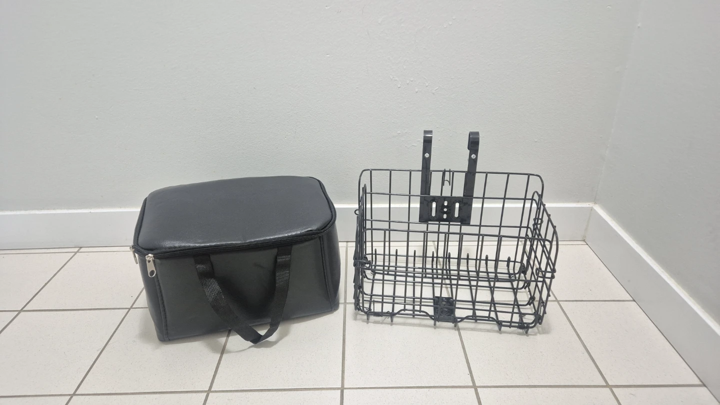 Foldable Bike Basket with Removable Bag