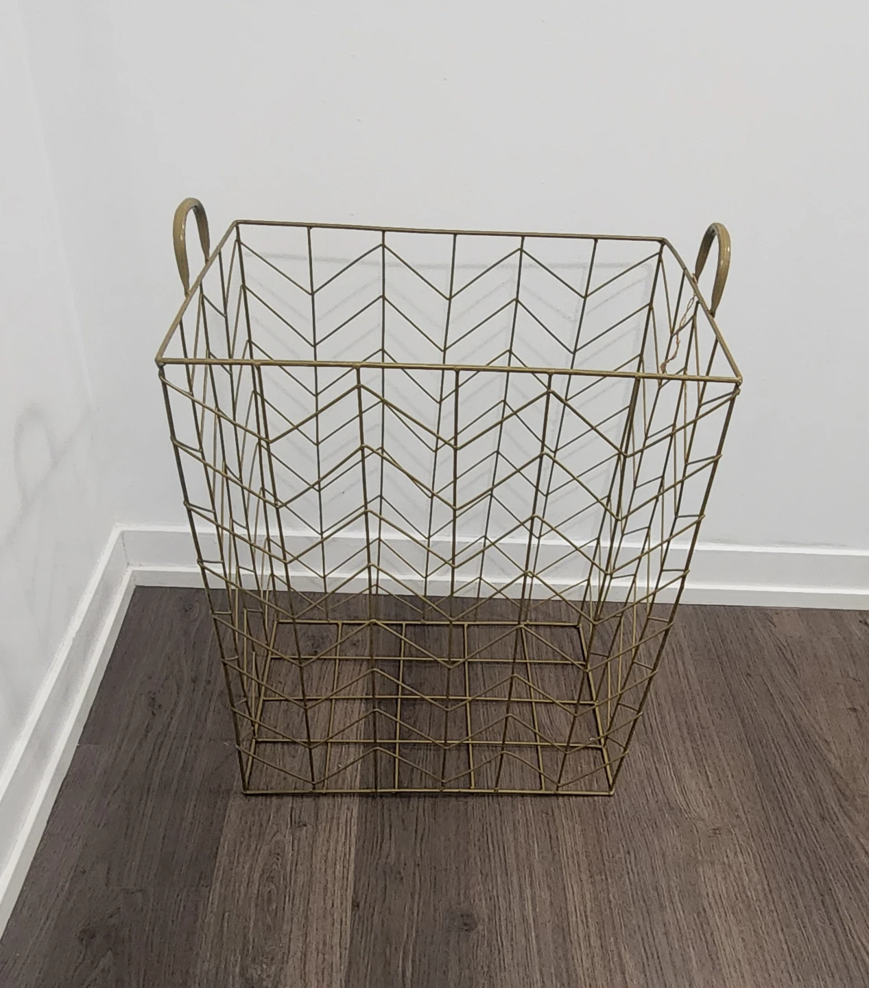 Gold Wire Storage Basket with Handles - photo 2