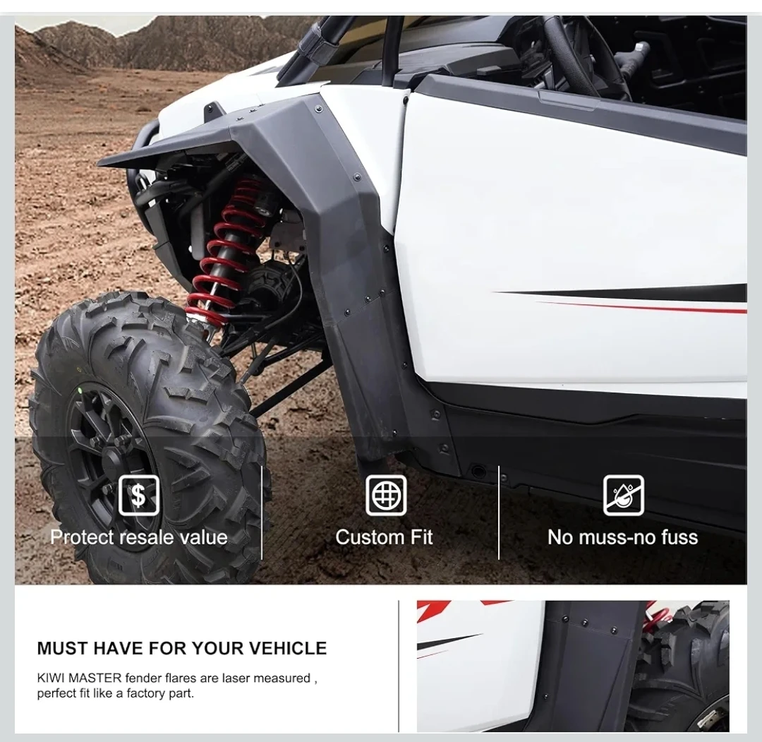 KIWI MASTER Full Coverage Fender Flares for Polaris RZR  2024-26 - photo 3
