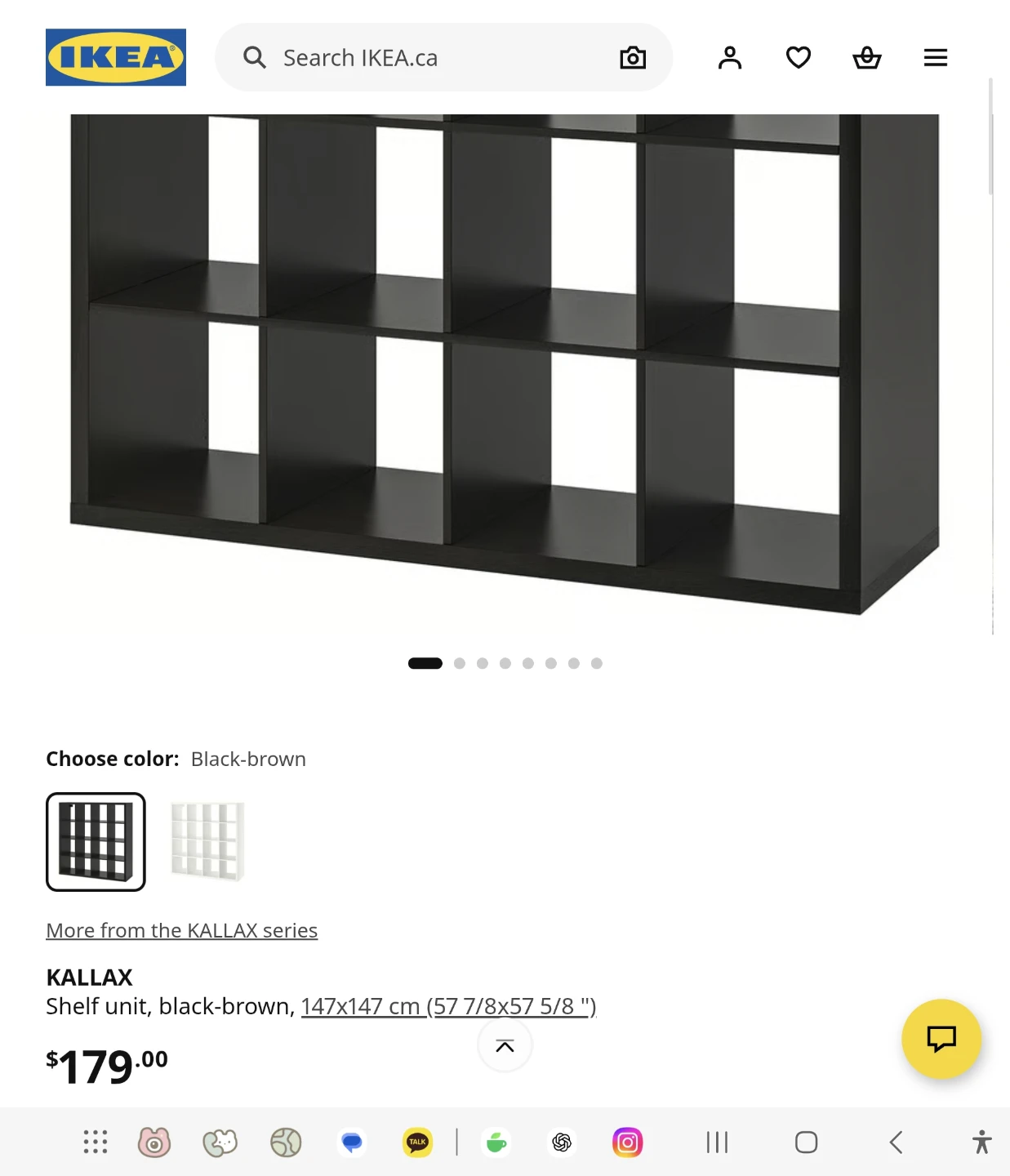 IKEA KALLAX Shelf Unit - Black-brown - photo 2