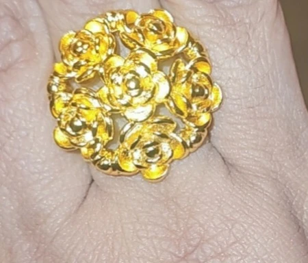24 karat Gold-plated Floral Ring - photo 3