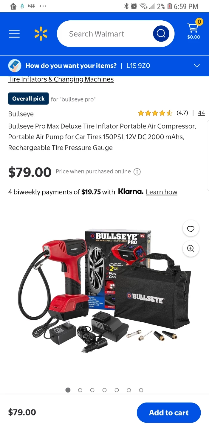 Bullseye Pro Max Deluxe Tire Inflator Portable Air Compressor