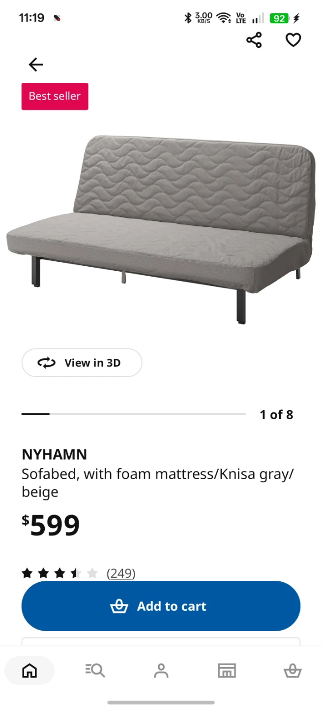 IKEA Sofabed with foam mattress - photo 2