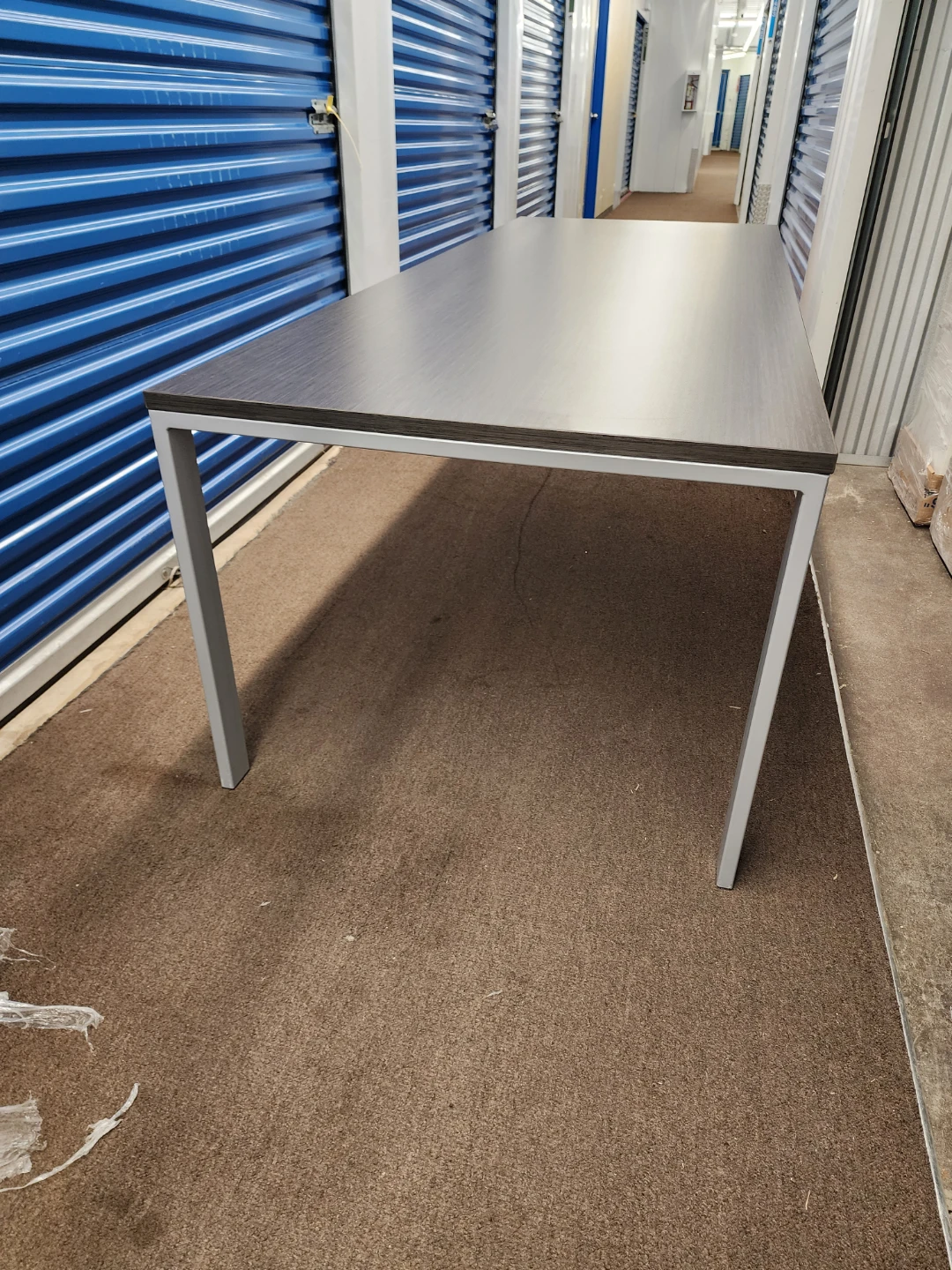 Modern grey wood grain  Conference table with metal legs - photo 2