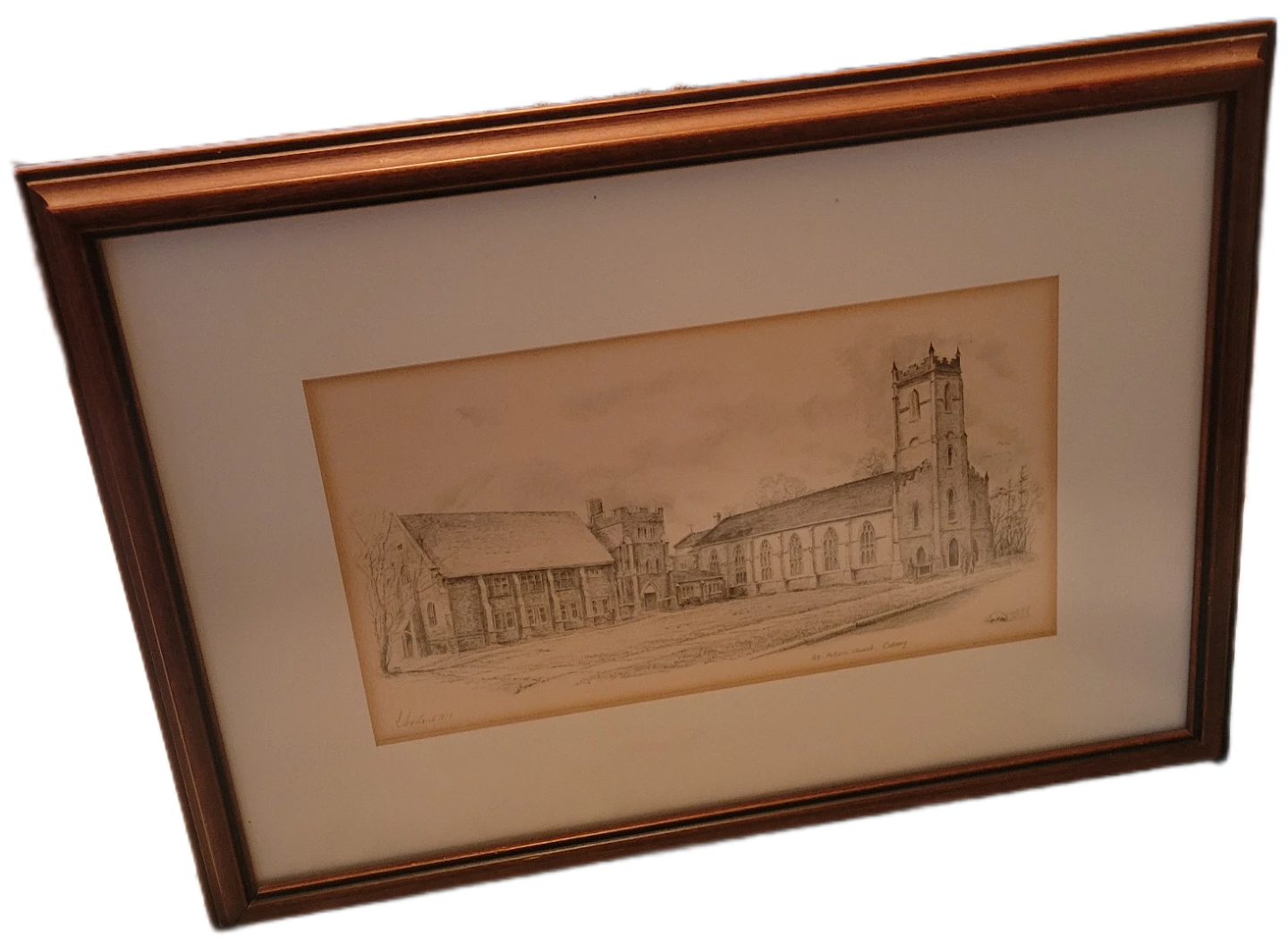 Original Pencil Drawing of St. Peter's Church, Cobourg, Ontario
