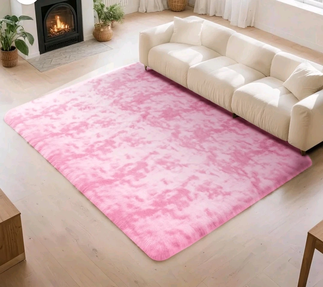 New pink soft fluffy area rug
