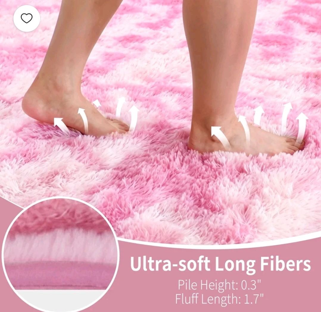 New pink soft fluffy area rug - photo 2