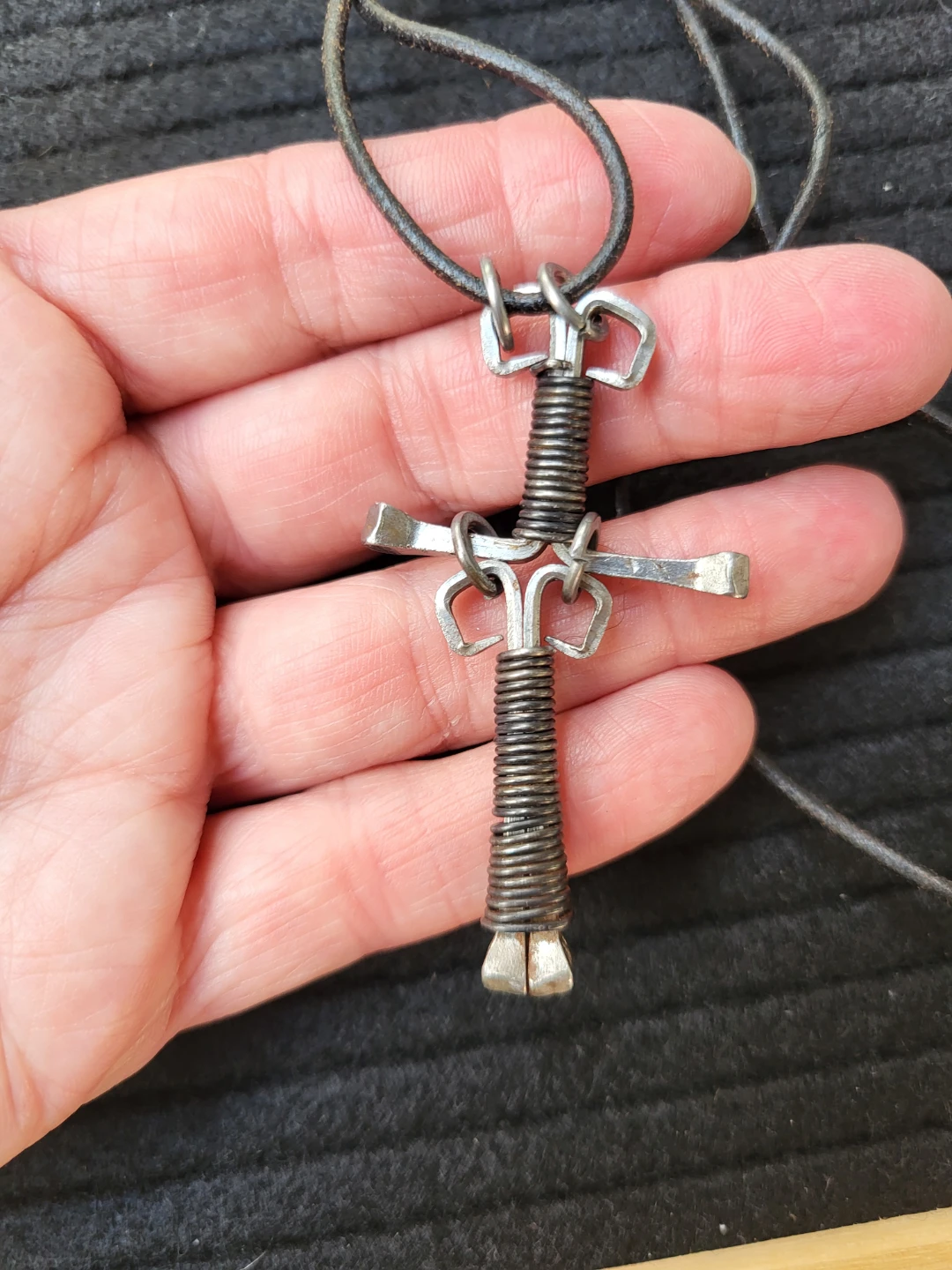 Handmade Nail Cross Pendant Necklace - photo 3