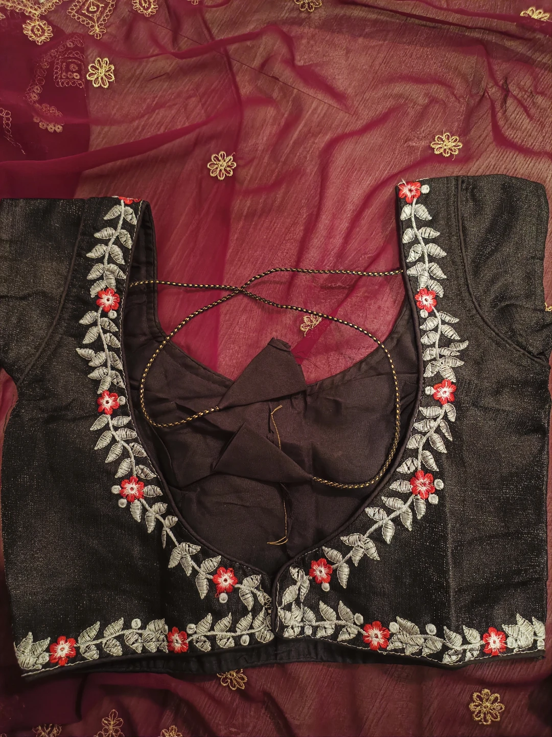 Brand new unboxing Dark Grey Embroidered Blouse - photo 2