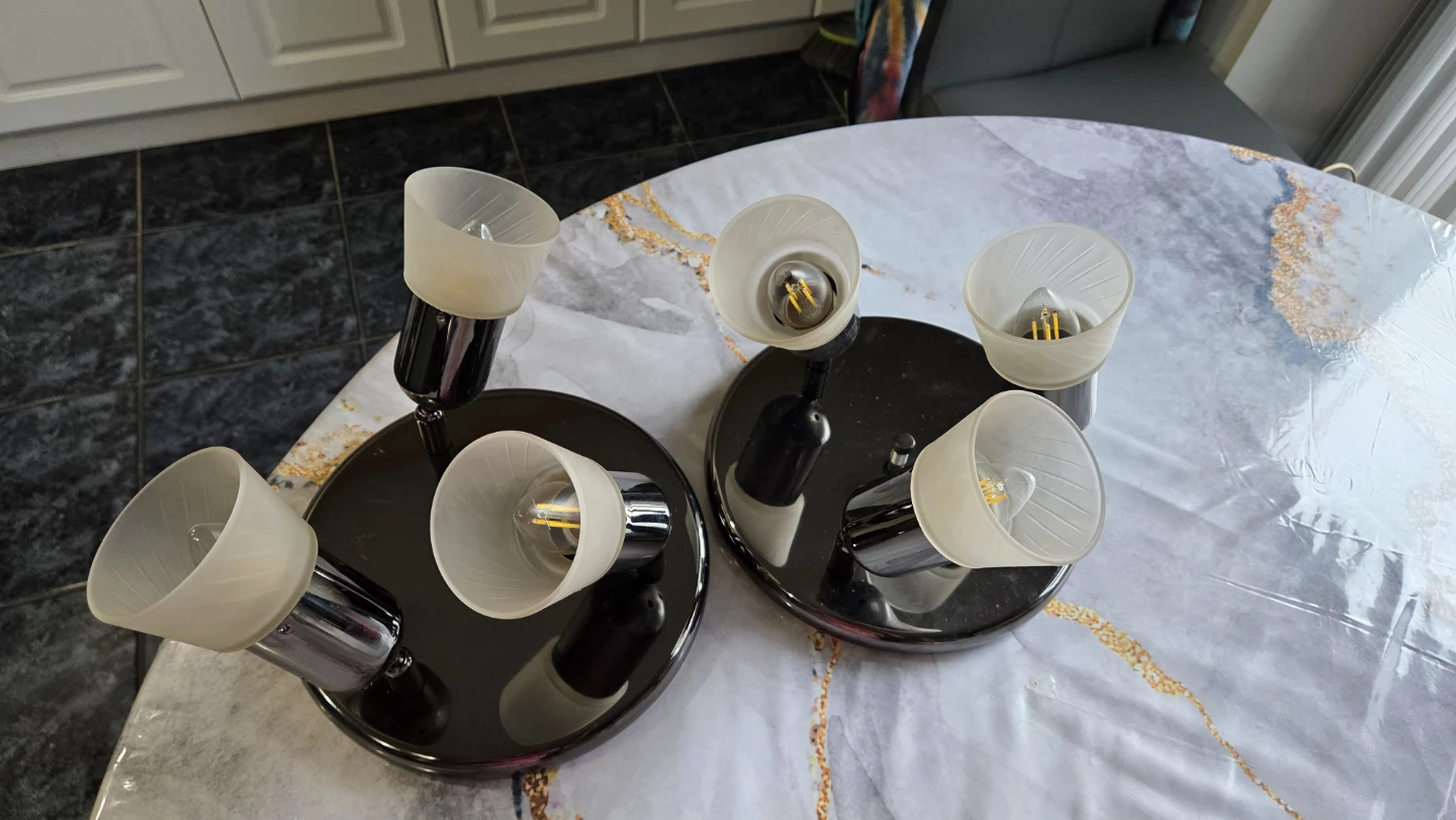Set of 2 Black and Chrome Track Lights