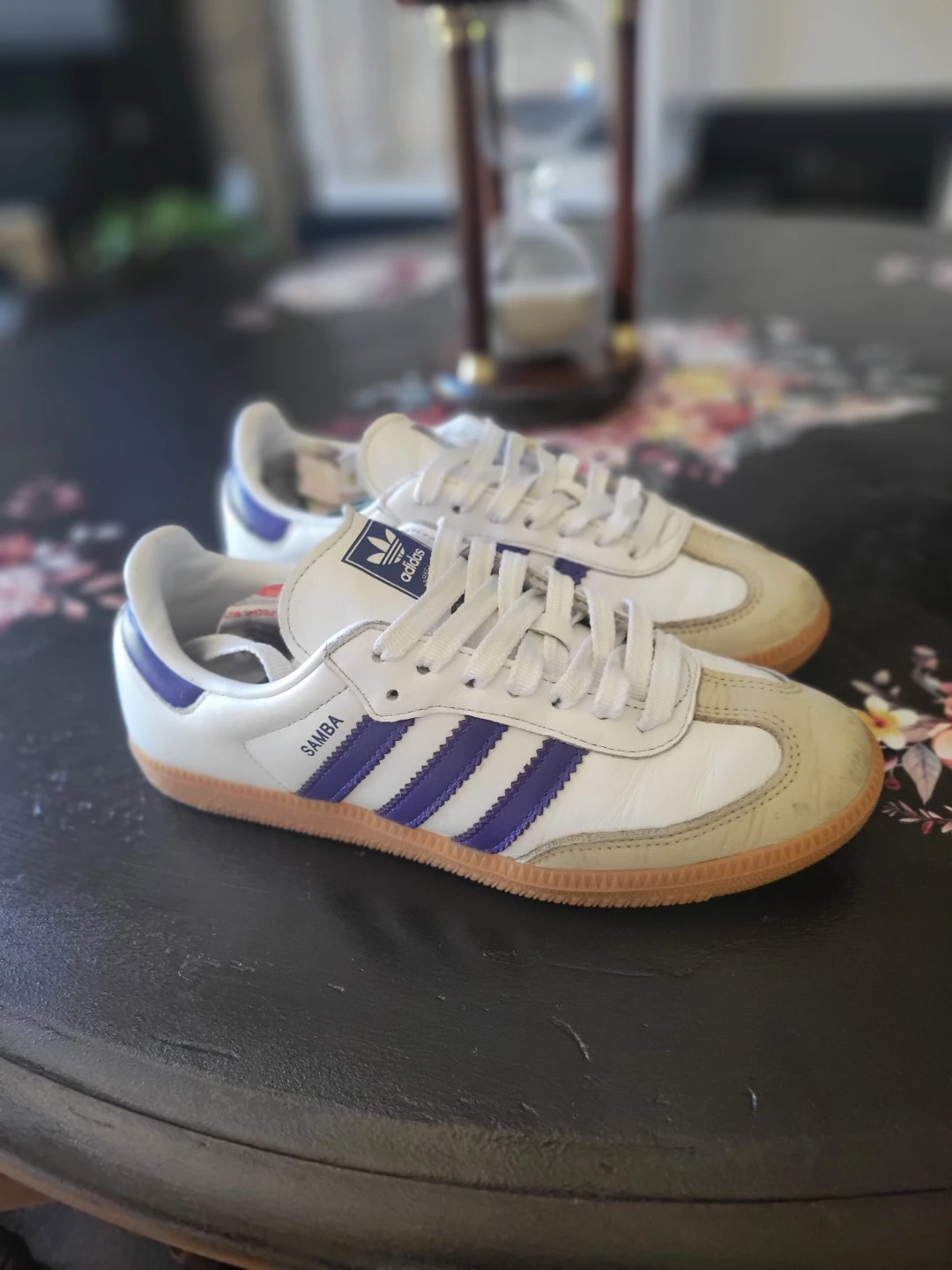 Adidas Samba White & Purple Sneakers