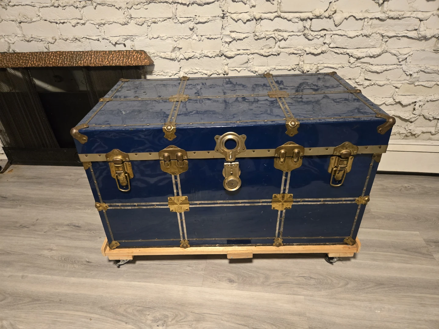 Blue Vintage Storage Trunk - photo 2